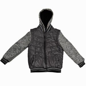 Urban Republic Gray Puffer Hoodie Jacket Men’s M Y2K Streetwear Skater Grunge